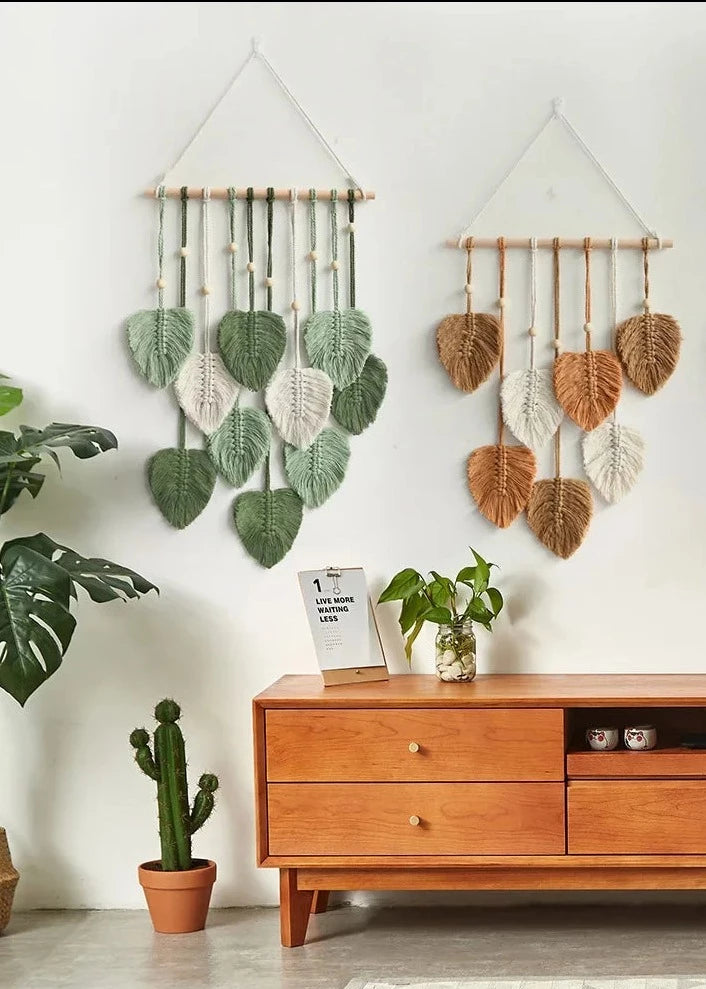 Deco Macrame Macrame Leaf Wall Boho