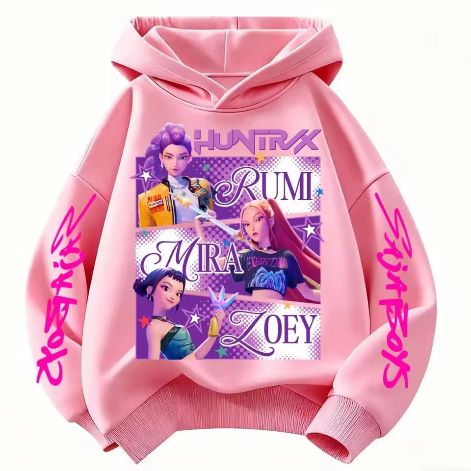 Pop Fantasy style kids' hoodie – Colorful girls' pattern