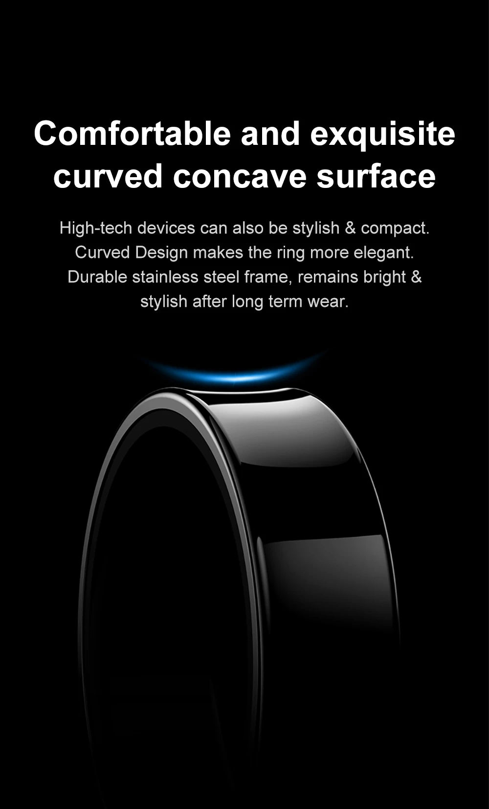 Bague intelligente Smart Ring Men Women with Charging Case, Health and Sleep Monitor, Skin Temperature Monitor, 60 days battery life