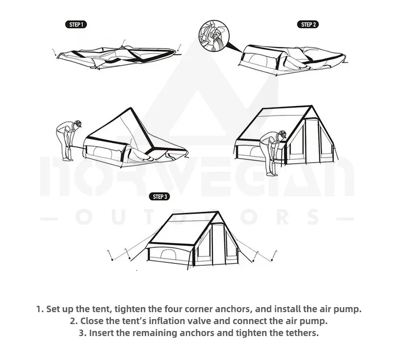 Tente Gonflable de Camping Familiale 5 à 8 Places – Tente Étanche avec Fenêtre Panoramique