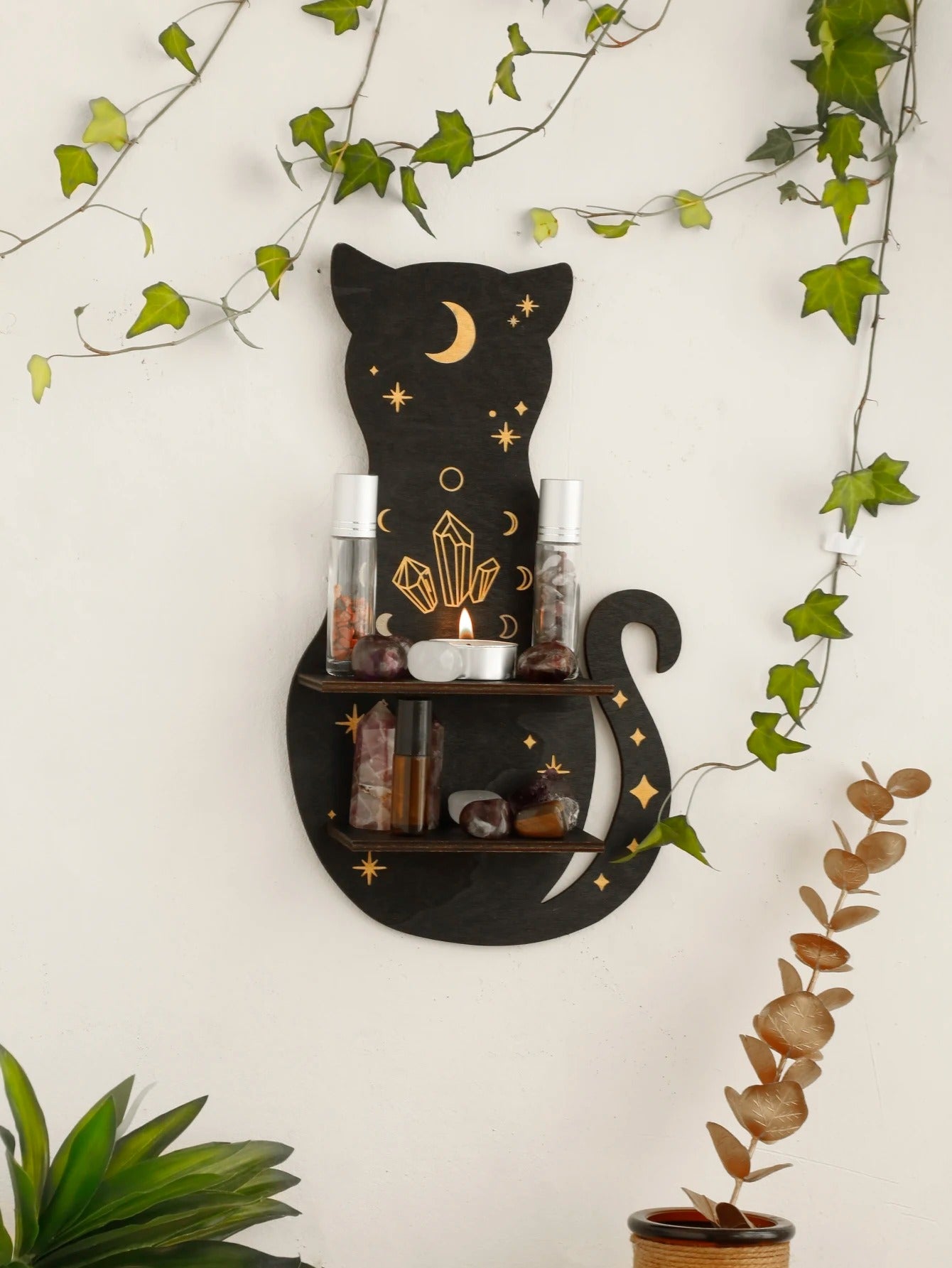 Tablettes Black Cat Chakra en bois