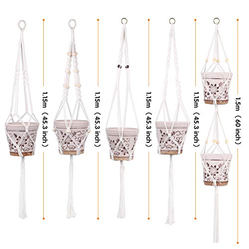 Lot de 5 Supports à Plante en Macramé