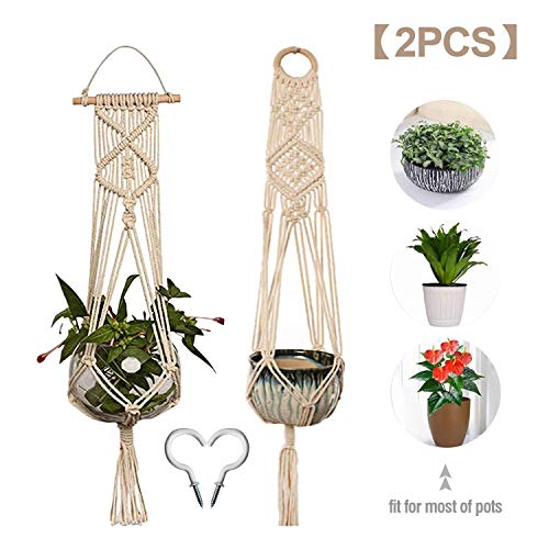 Lot de 2 Supports à plantes en Macramé