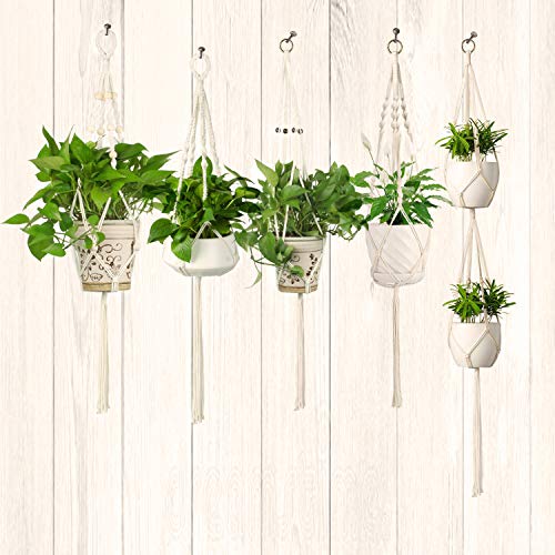 Lot de 5 Supports à Plante en Macramé