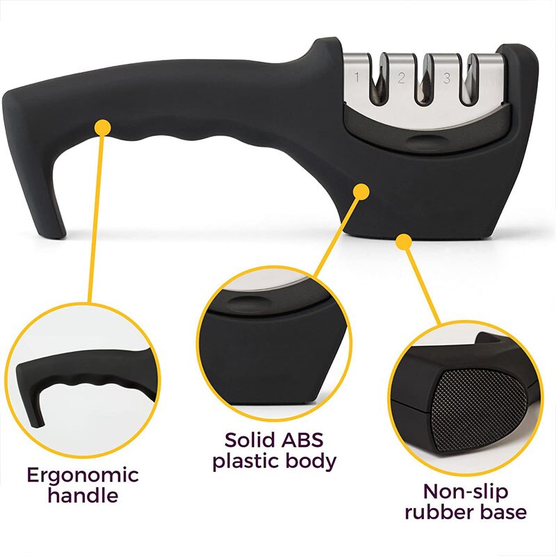 Aiguise couteau / Knife Sharpener 3-Stage avec gants