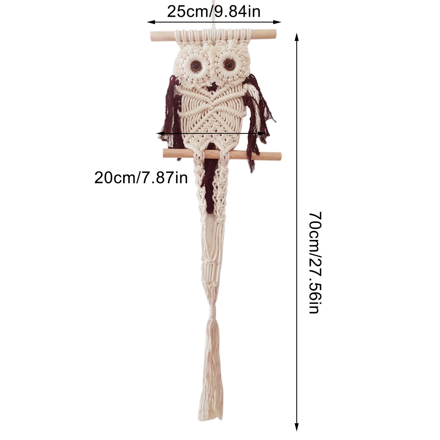 Support à plantes en macramé Hibou II