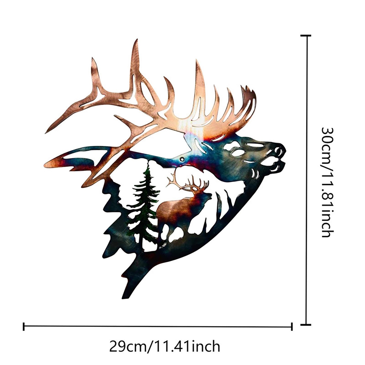 wapiti Head Metal Wall Art