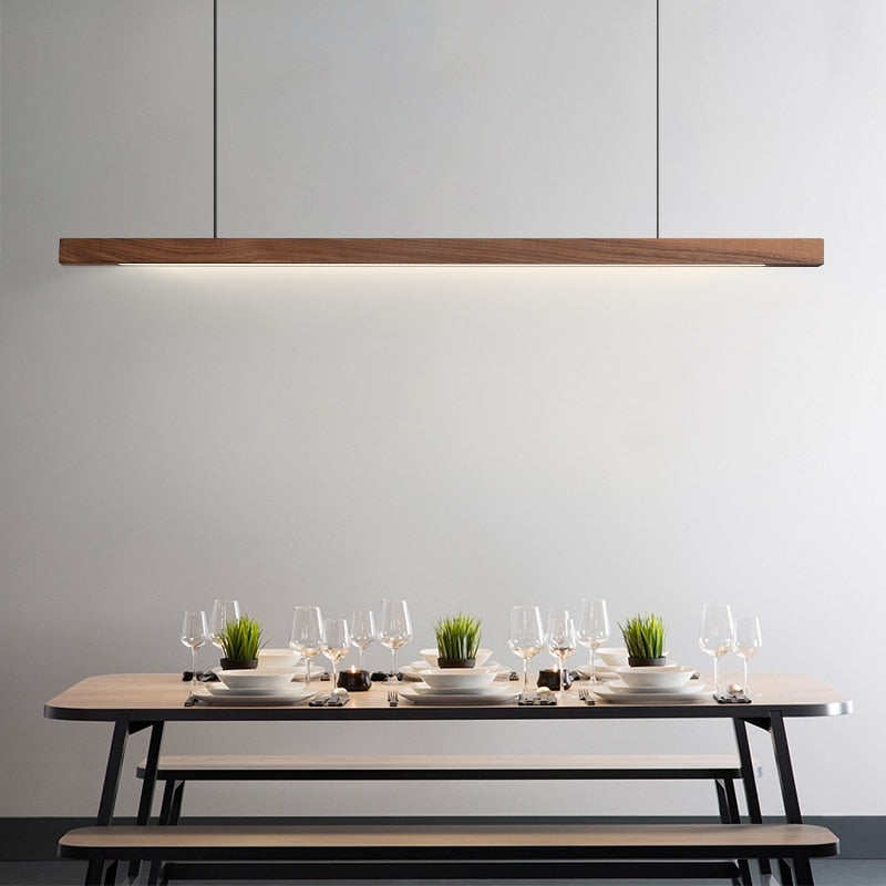 Luminaire LED en bois minimaliste