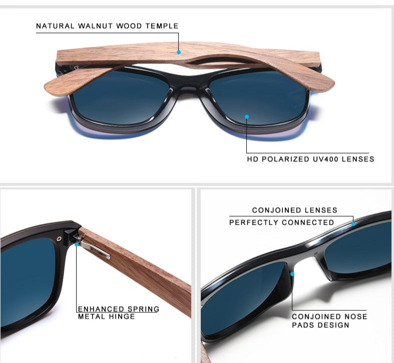 Wooden polarized sunglasses