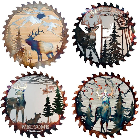 Art mural Forest Animal Scie en métal