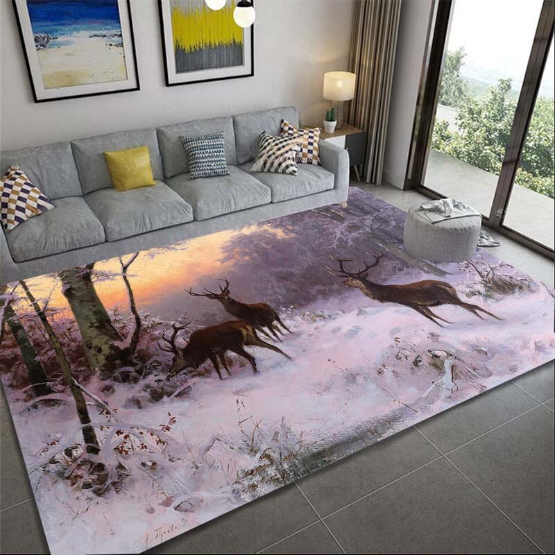 Tapis avec chevreuil