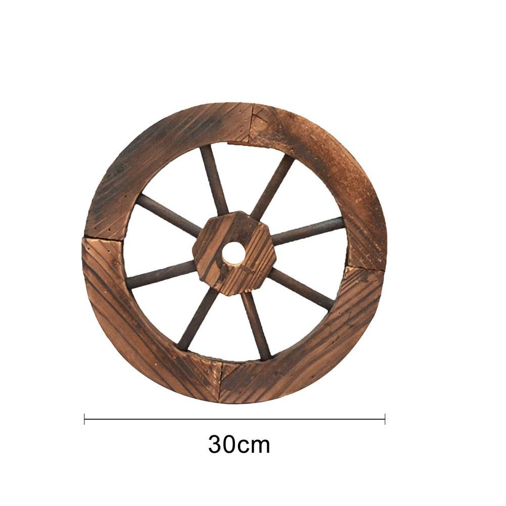 Roue de wagon en bois