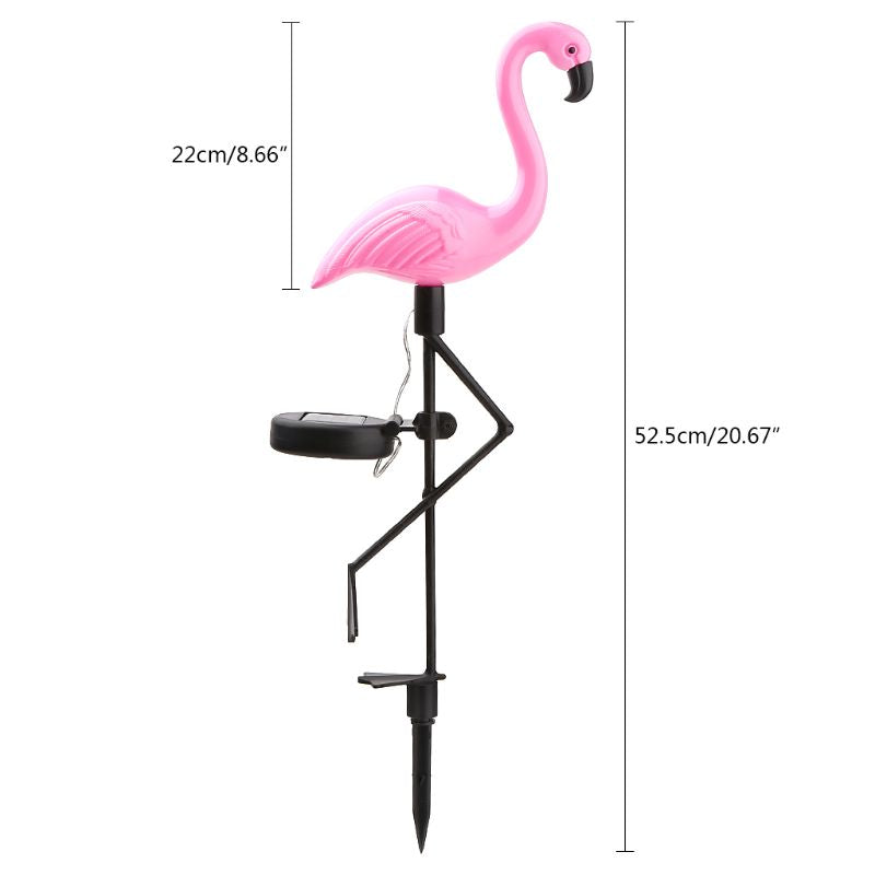 Flamand rose LED à énergie solaire