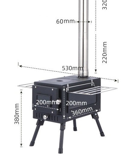 Poêle à bois de camping portable Stainless