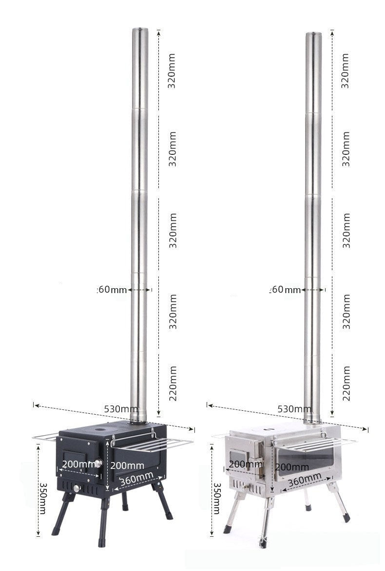 Poêle à bois de camping portable Stainless