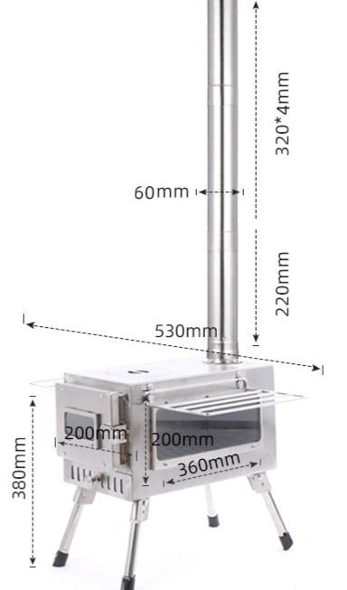 Poêle à bois de camping portable Stainless