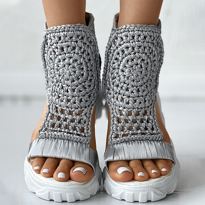 Sandales en tricot de coton