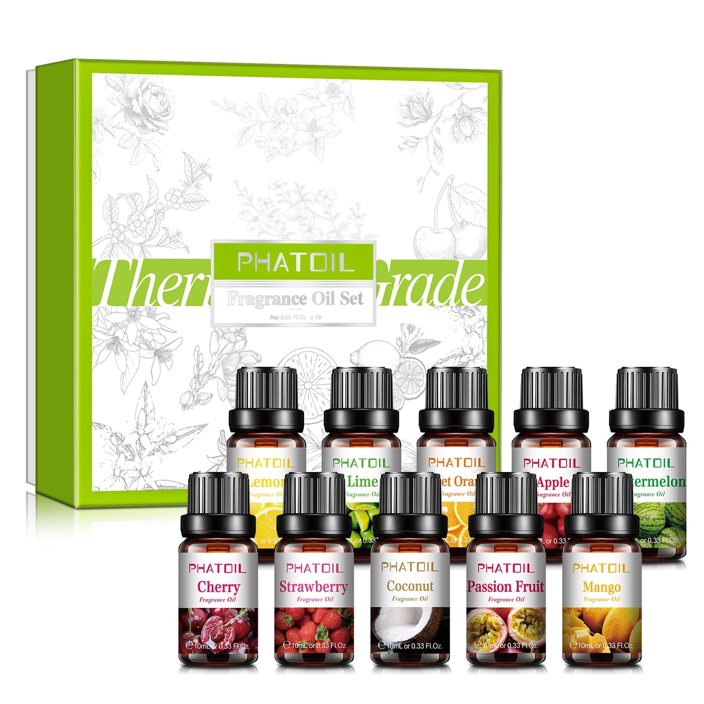 10pcs Fruit Fragrance Essential Oils Essential Oils Set