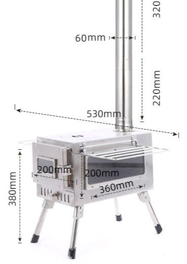 Poêle à bois de camping portable Stainless