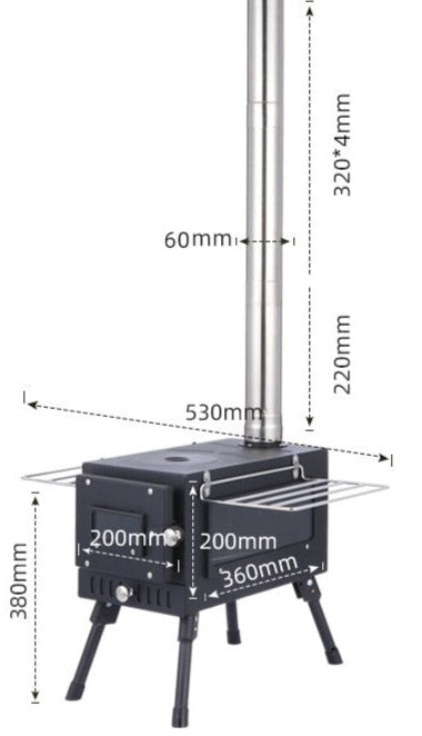 Poêle à bois de camping portable Stainless