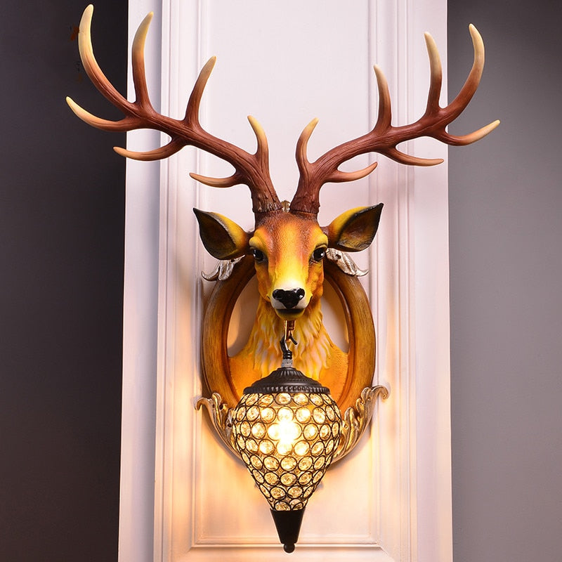 Vintage deer wall light