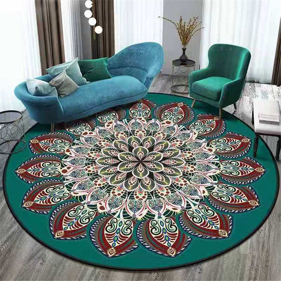 Tapis rond bohémien