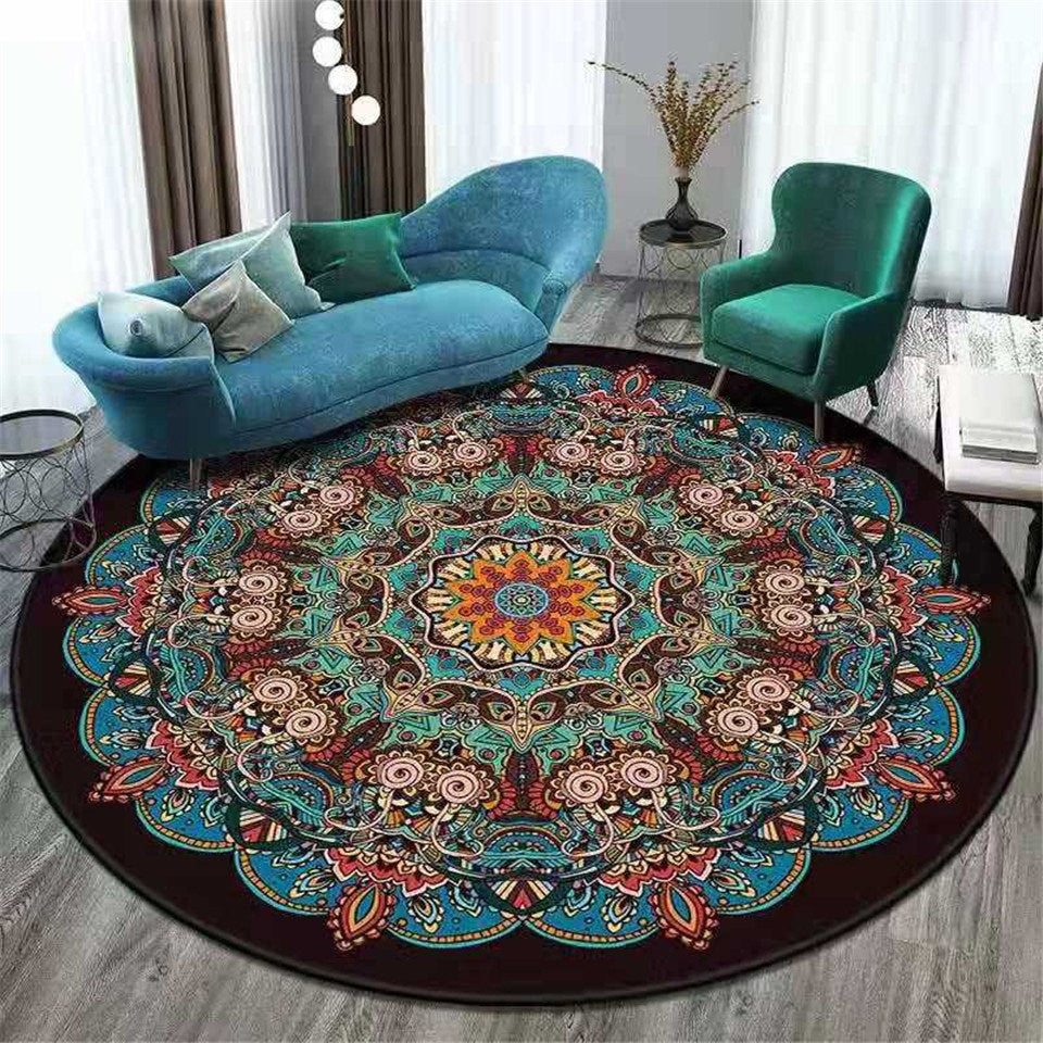 Tapis rond bohémien