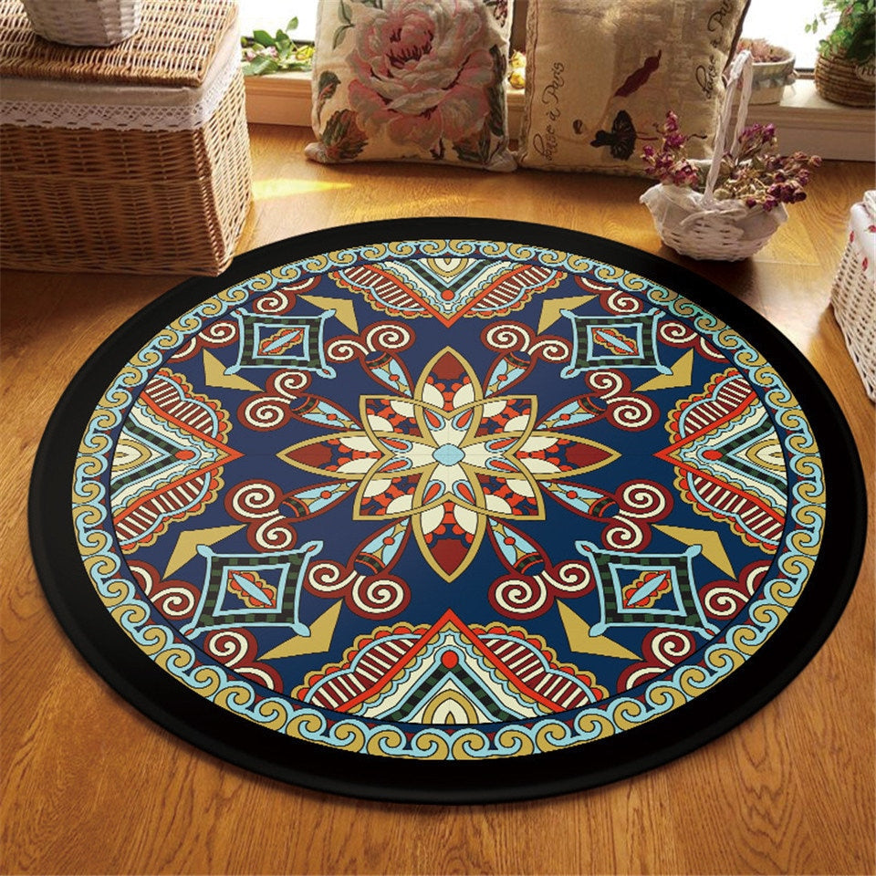 Tapis rond bohémien