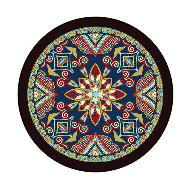 Tapis rond bohémien