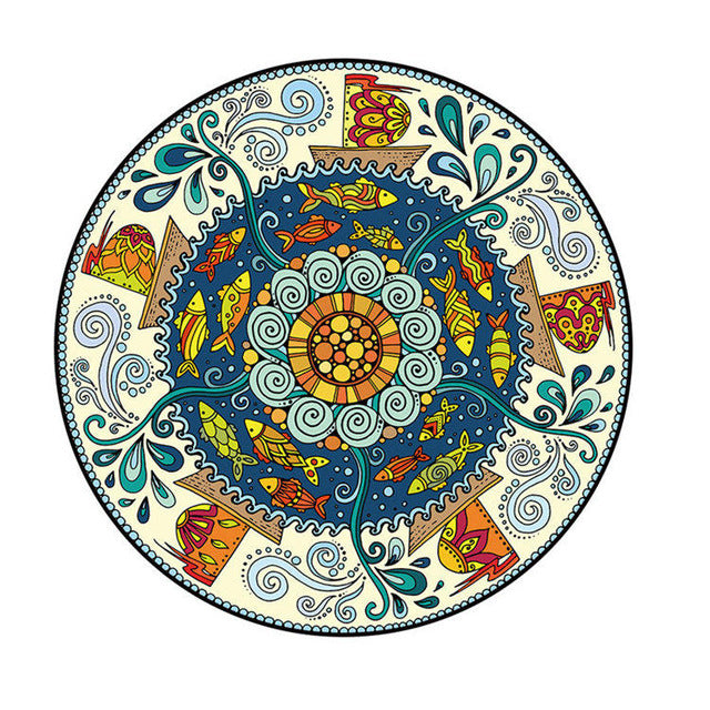 Tapis rond bohémien