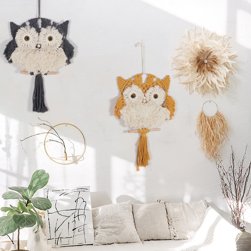 Déco Hiboux macramé