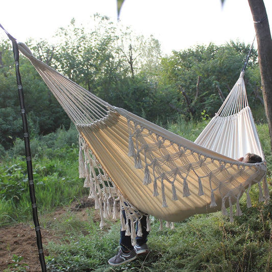 Hamac de luxe à macramé