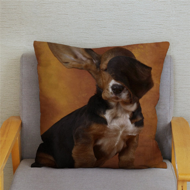 Housse de coussin Basset Hound