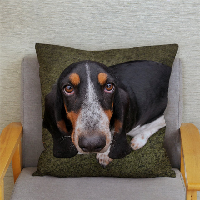 Housse de coussin Basset Hound