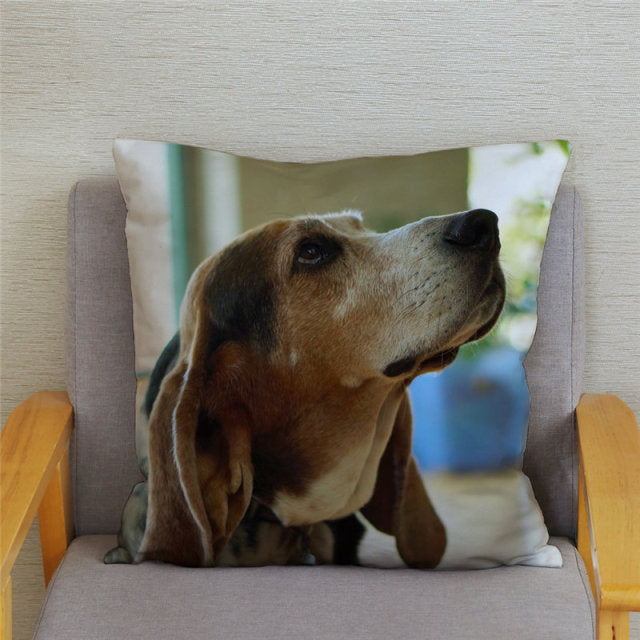 Housse de coussin Basset Hound