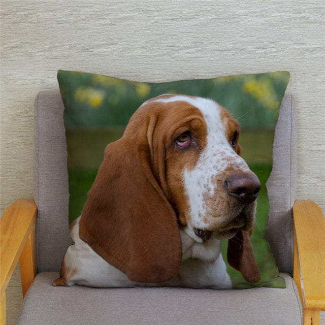 Housse de coussin Basset Hound