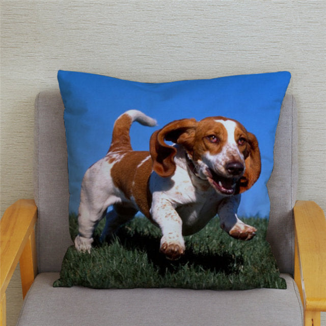 Housse de coussin Basset Hound