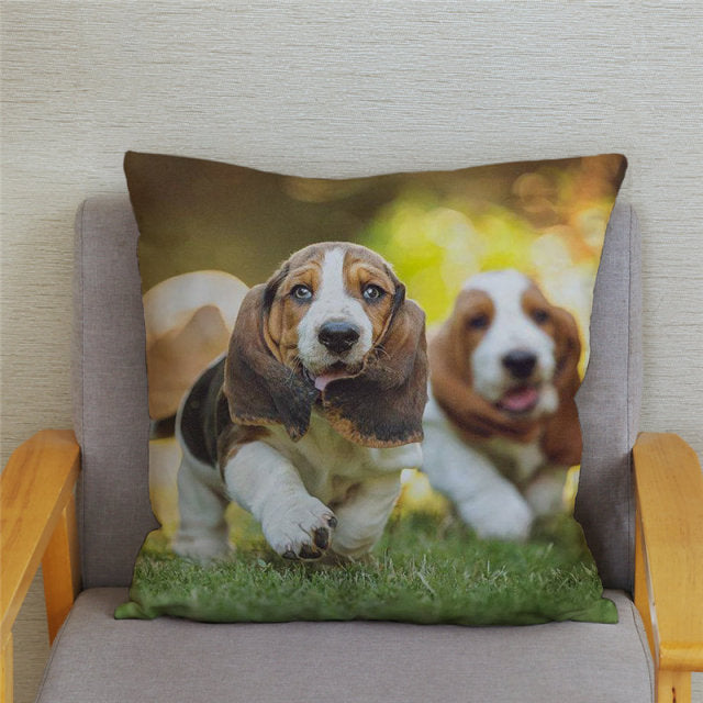 Housse de coussin Basset Hound