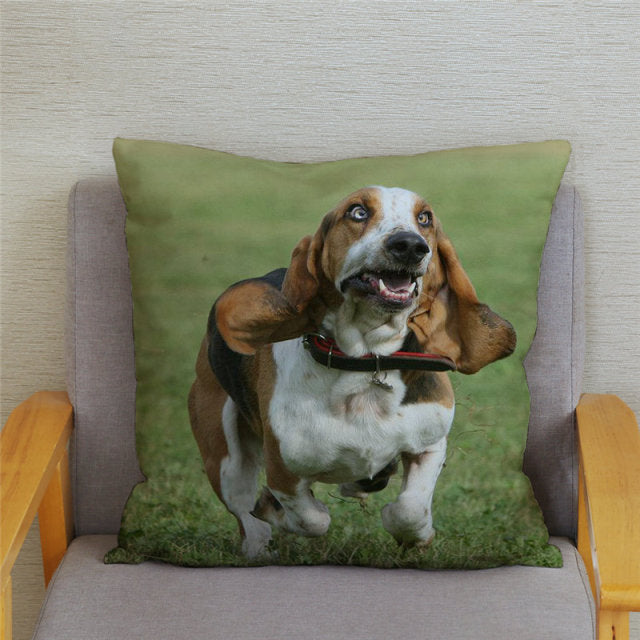 Housse de coussin Basset Hound