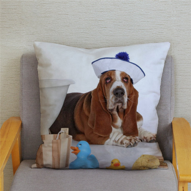 Housse de coussin Basset Hound