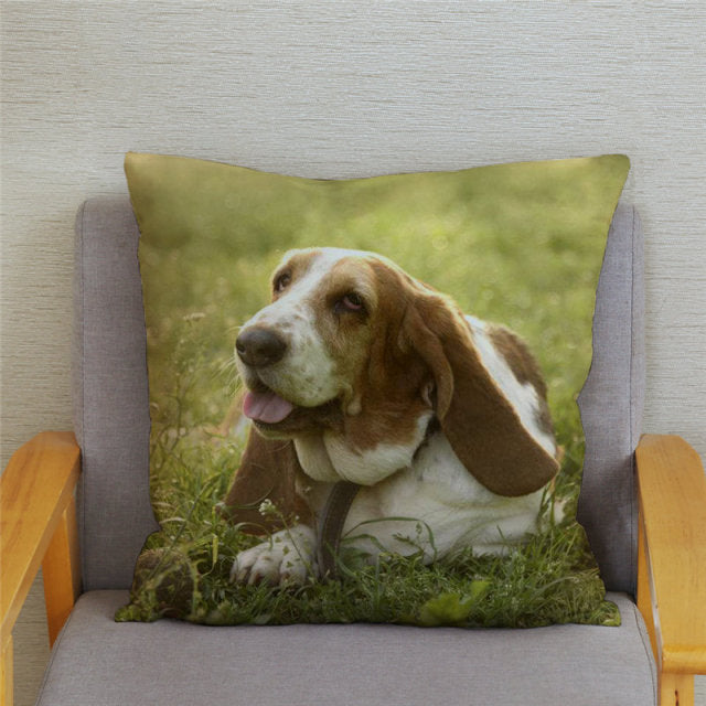 Housse de coussin Basset Hound