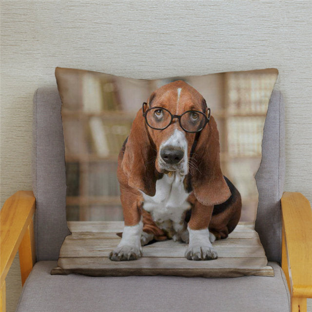 Housse de coussin Basset Hound