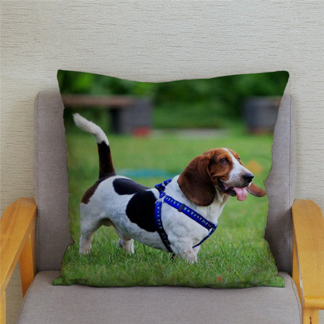 Housse de coussin Basset Hound