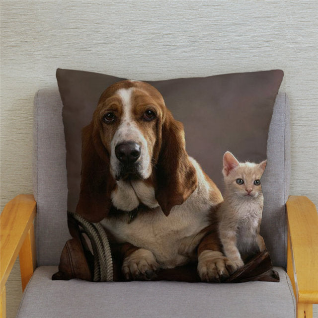 Housse de coussin Basset Hound