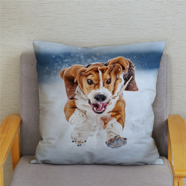 Housse de coussin Basset Hound