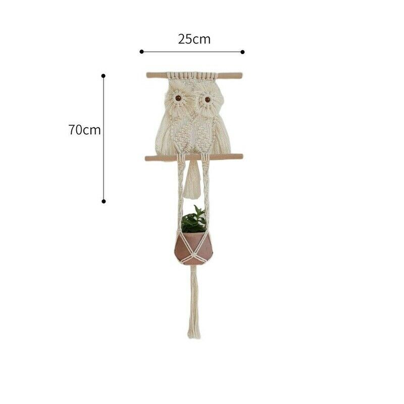 Support à plantes en macramé Hibou