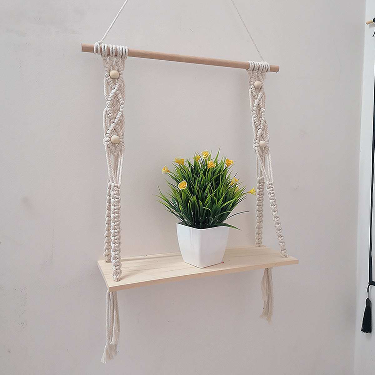 Bohemian Style Macrame Shelf