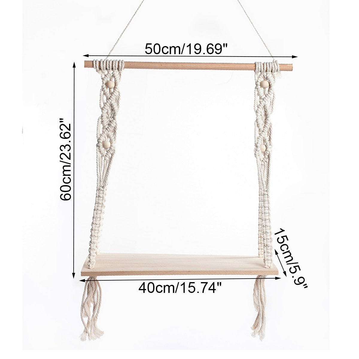 Bohemian Style Macrame Shelf