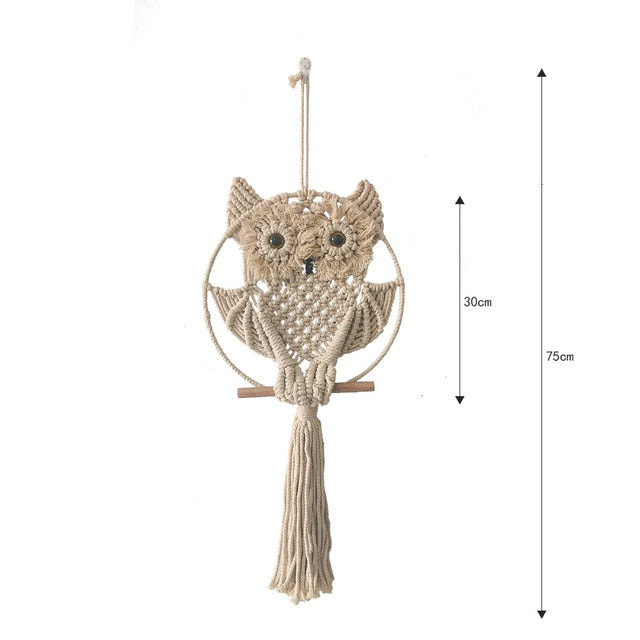 Déco Hiboux macramé