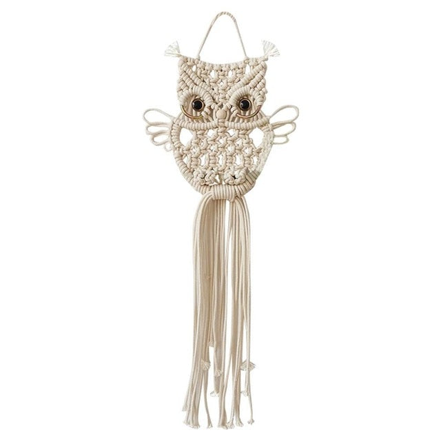 Déco Hibou en macramé